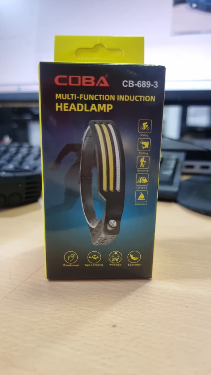 LINTERNA FRONTAL 3 LED RECARGABLE CON SENSOR DE MOVIMIENTO