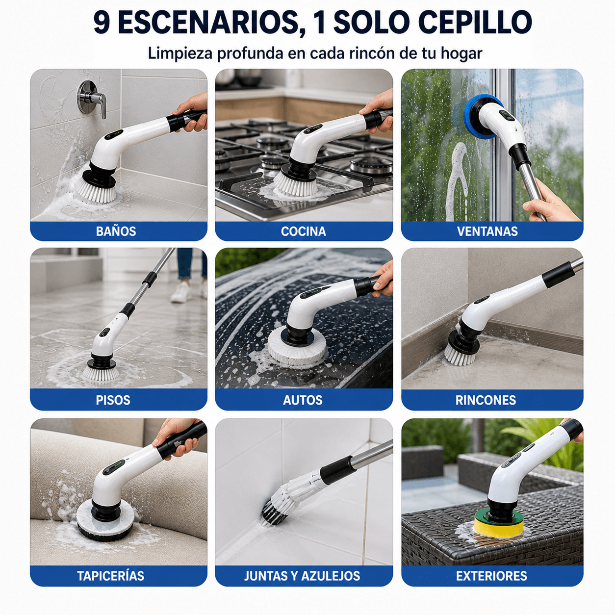 Cepillo Electrico Multifuncional 9 en 1