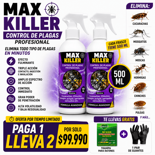 MAX KILLER (INSECTICIDA) + OBSEQUIOS